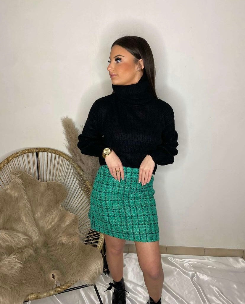 Jupe tweed verte