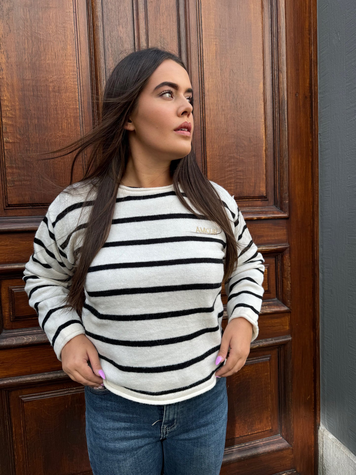 Pull marin "Amour"đź’™
