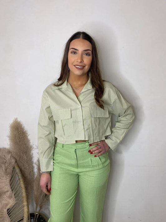 Chemise courte verte
